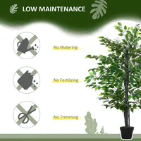 4.75ft Artificial Ficus Tree Faux Plant In Nursery Pot