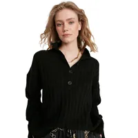 Women Oversize Basic High Neck Knitwear Sweater