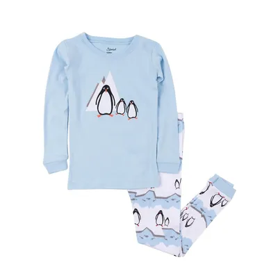 Kids Two Piece Cotton Animal Print Pajamas