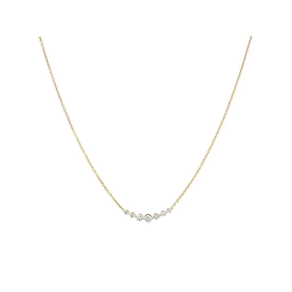 Necklace With 0.25 Carat Tw Of Diamonds In 18kt Yellow Gold