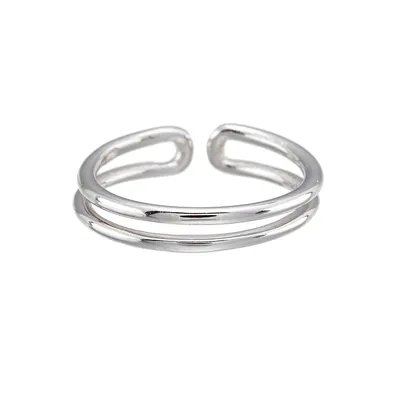 Sterling Silver Dual Band Toe Ring