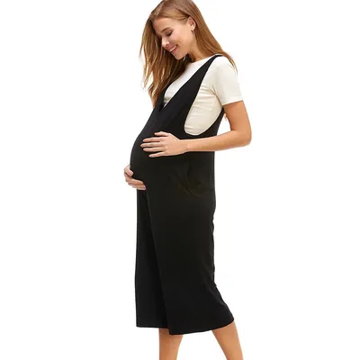 Women's Maternity Sleeveless V-neck Jumpsuit