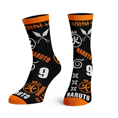 Naruto Symbols Collage Crew Socks