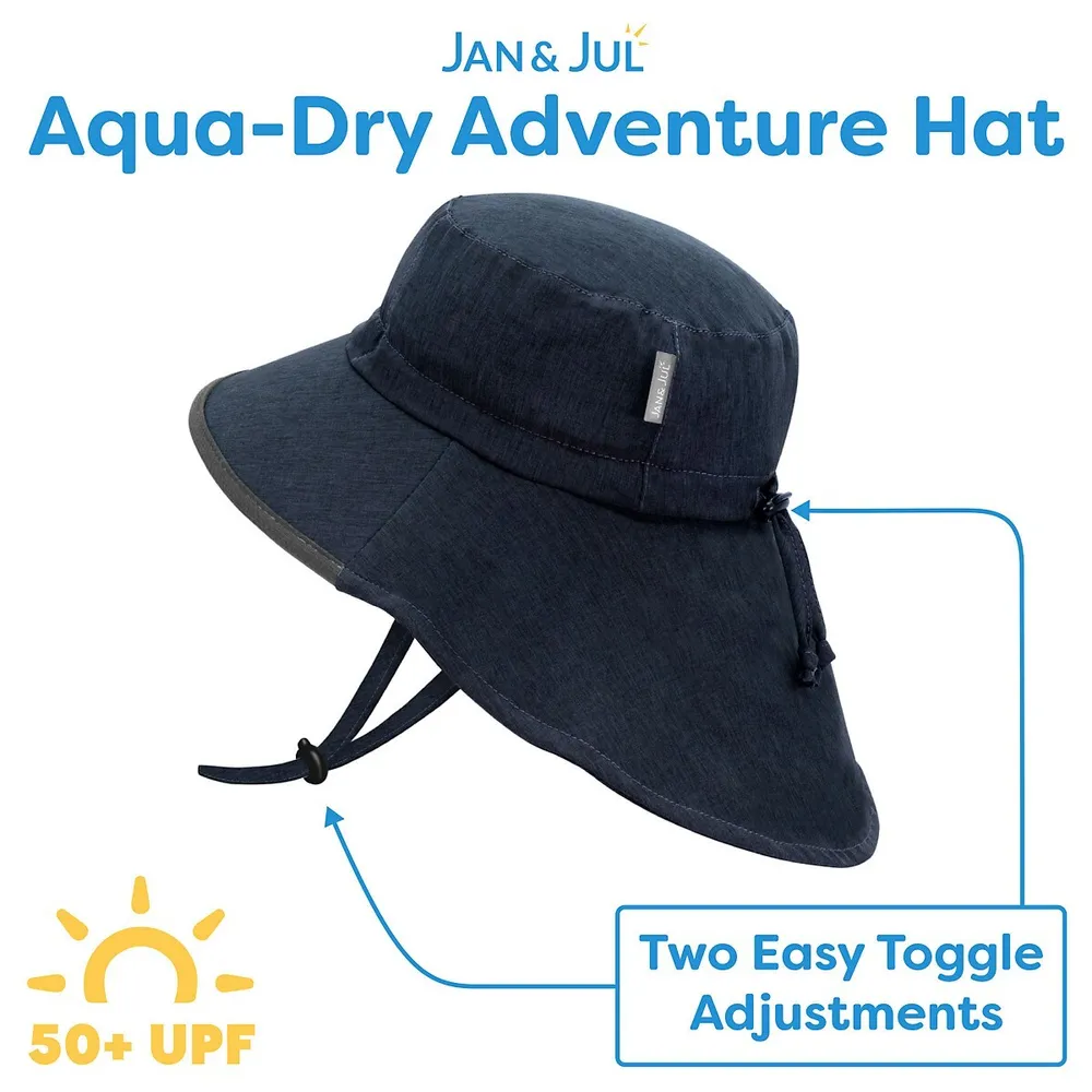 Adult Aqua-dry Wide Brim Adventure UPF 50+ Sun Hat With Neck Flap