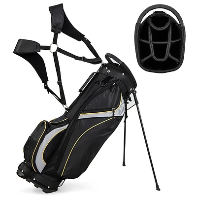 9" Golf Stand Bag Club 8 Way Divider Carry Organizer Pockets Storage Black New