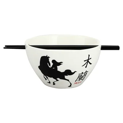 Disney Mulan Ceramic Bowl With Chopsticks
