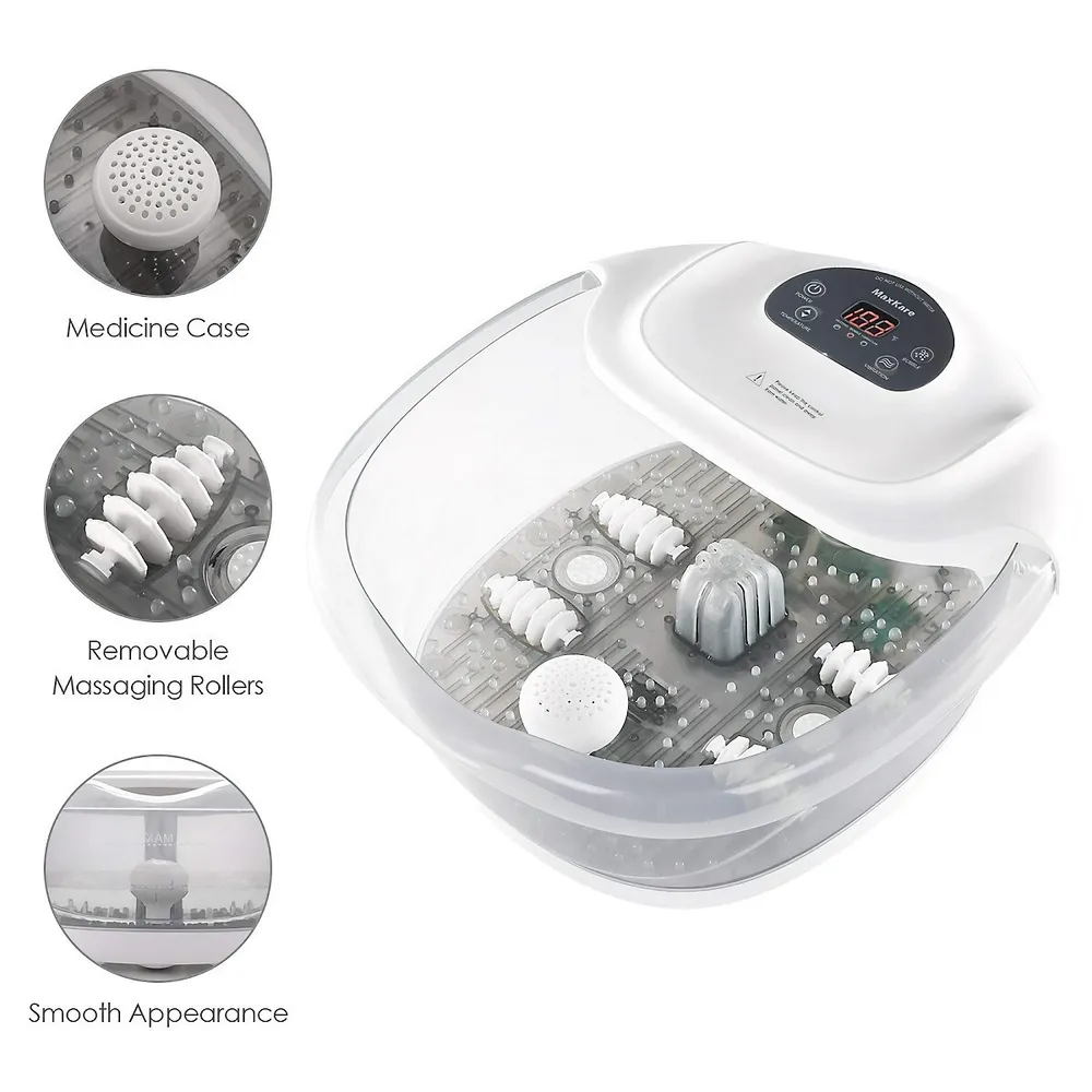 MaxKare Foot Spa/Bath Massager with Heat Bubbles