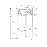 Accent Table Metal With Tempered Glass