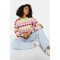 Women Regular Fit Basic Crew Neck Woven Sweater