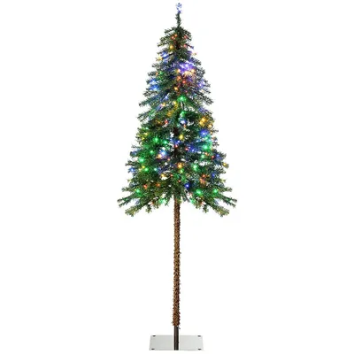 6ft Artificial Pencil Christmas Tree With Led Lights