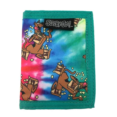 Scooby Doo Eating Snacks Tie-dye Kids Trifold Wallet