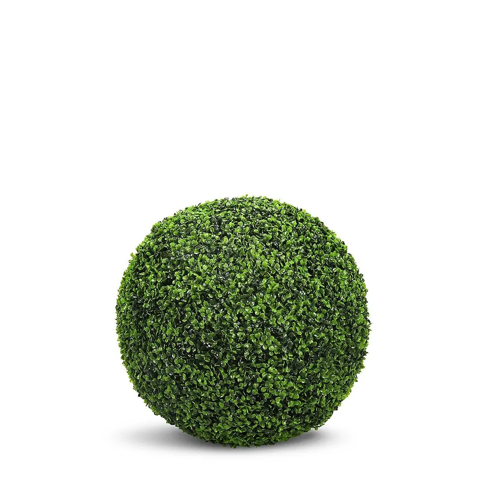 Faux Botanical Boxwood Ball In Green In. Height