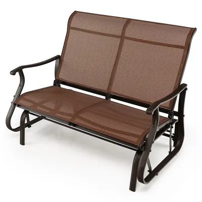 2-person Patio Swing Glider Bench Loveseat Rocking Chair High Back Deck