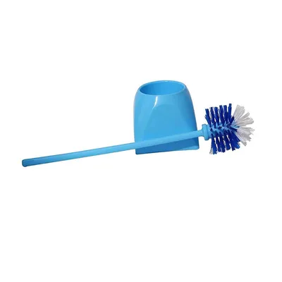 Toilet Brush with Holder, Bathroom Toilet Bowl Cleaner Brush Set,Non-Slip Handle Wall Mounted/Floor Standing (Blue)
