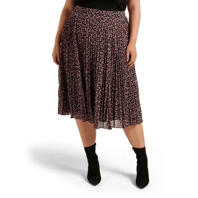 Hailee Curve Pleated Skirt Plus