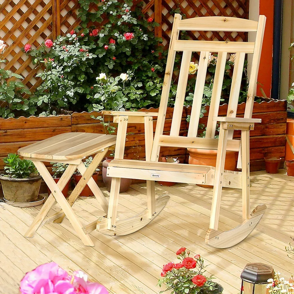 Wooden Rocking Chair Set