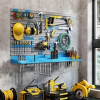 54 Piece Wall Mounted Tool Organizer With 50 Hooks