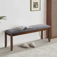Dining Bench Upholstered Entryway Bench Footstool Kitchen W/ Wood Legs