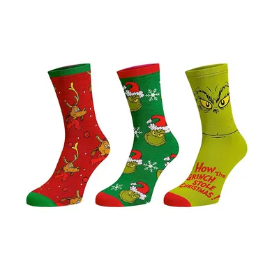 The Grinch Grinchmas Max Themed 3 Pack Kids Crew Socks