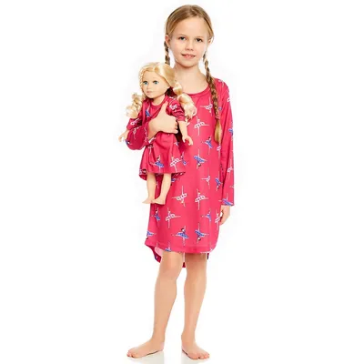 Girls And Doll Matching Nightgown