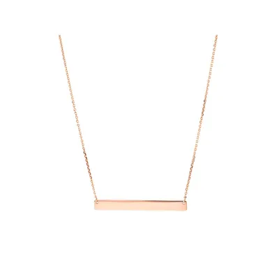 Engravable Bar Necklace 10kt Yellow Gold