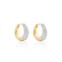 Stardust Hoops With .72tw Of Diamonds In 10kt Yellow Gold And Rhodium