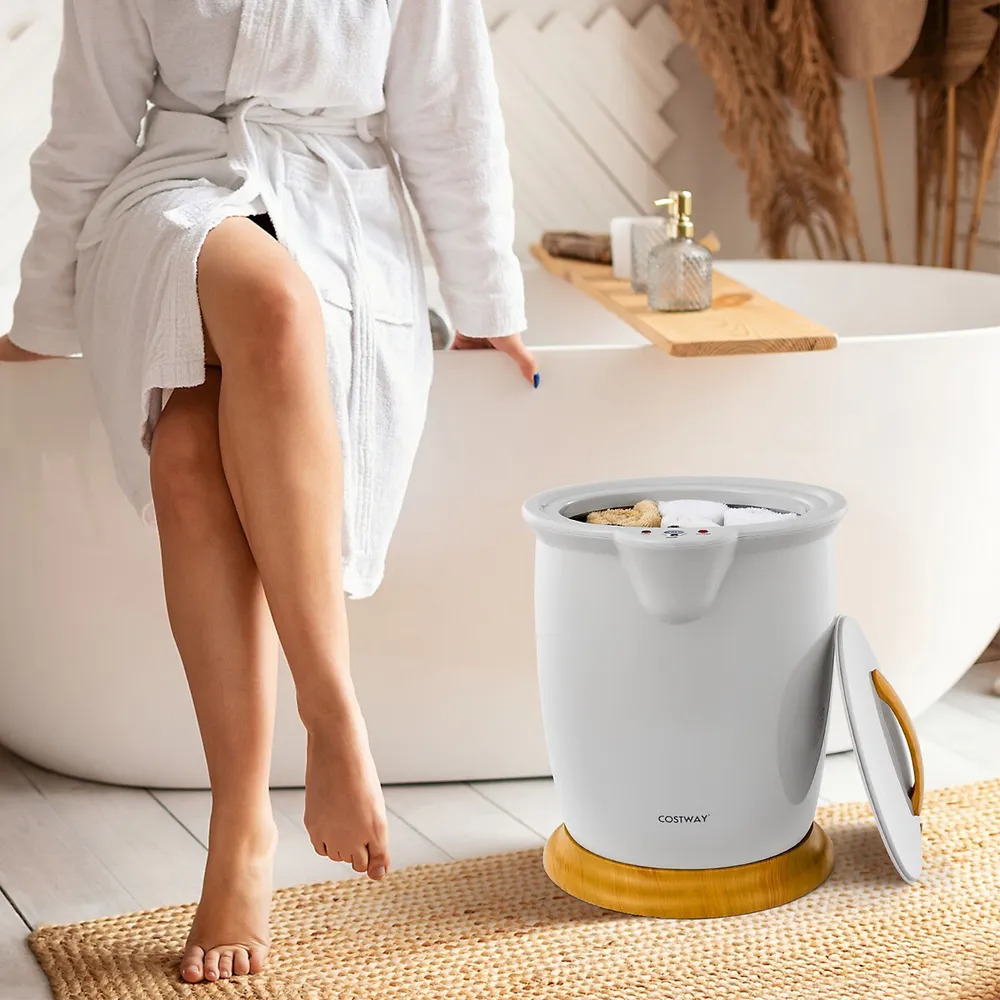 Costway Bathroom Towel Warmer Bucket With Fragrance Holder u0026 Auto Shut Off  Grey | Kingsway Mall