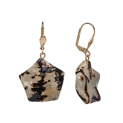 Jasper Star Wavy Drop Earrings