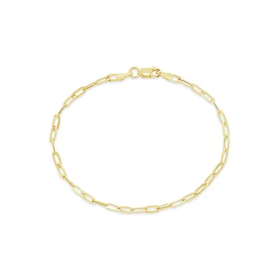 14k Italian Gold Paperclip Chain Bracelet