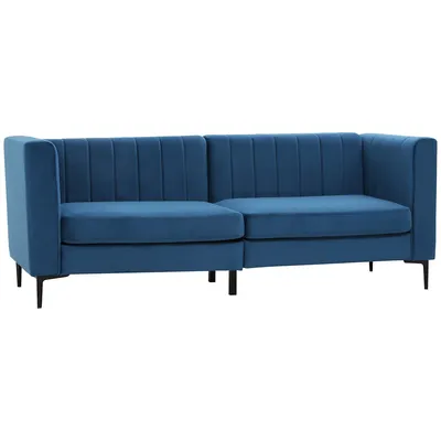 3-seater Sofa 78" Sofa Couch With Velvet Fabric Upholstery
