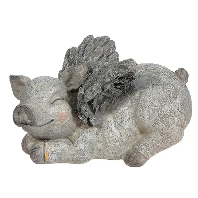 Polyresin Garden Figurine (sleeping Pig With Wings)
