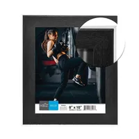 8x10 Picture Frame Black Wood Look With White Border