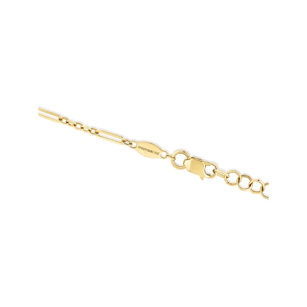 1.6mm Wide Paperclip 3 And 1 Chain In 10kt Yellow Gold