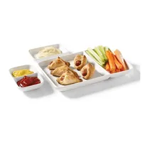 6 Piece Fondue And Hors D'oeuvre Plate Set, Made Of Porcelain