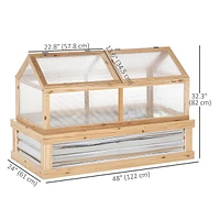 Wooden Cold Frame, Raised Garden Bed With Polycarbonate