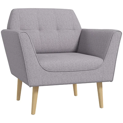 Modern Accent Chair Upholstered Tufted Armchair For Bedroom