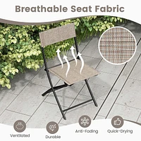 Patio Folding Chairs Set Of 4 Portable Lightweight Camping Chair Breathable Seat