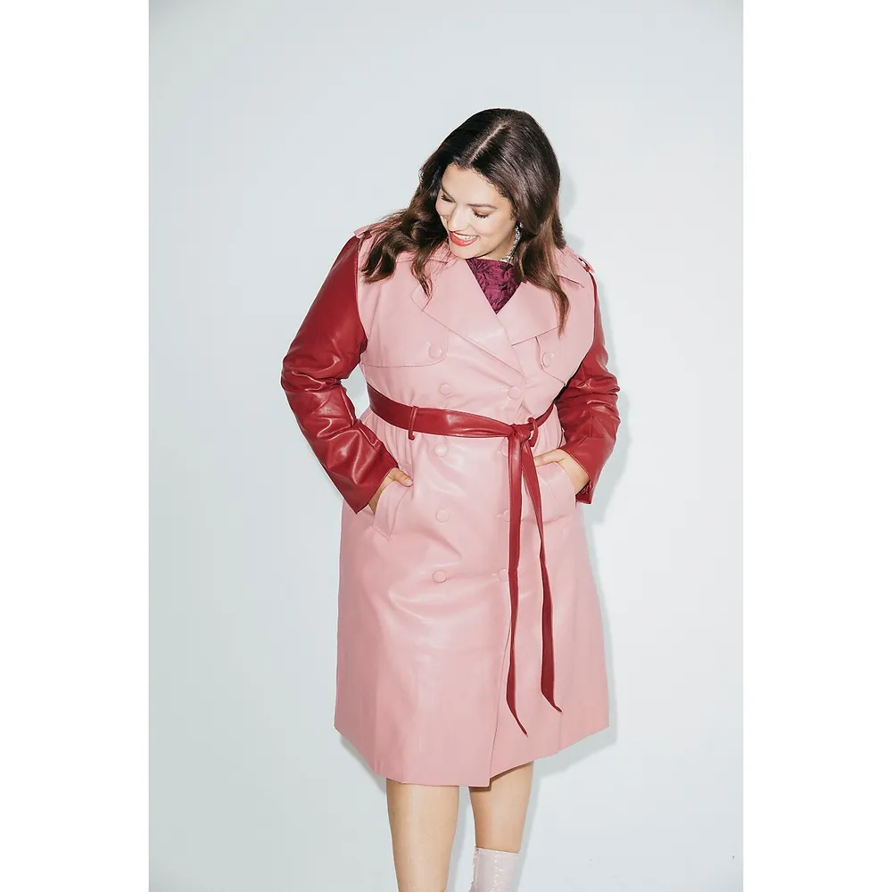 Two Tone Pink Trench Coat