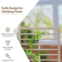 68in Wood Planter Box With Trellis Raised Garden Bed For Climbing Plants