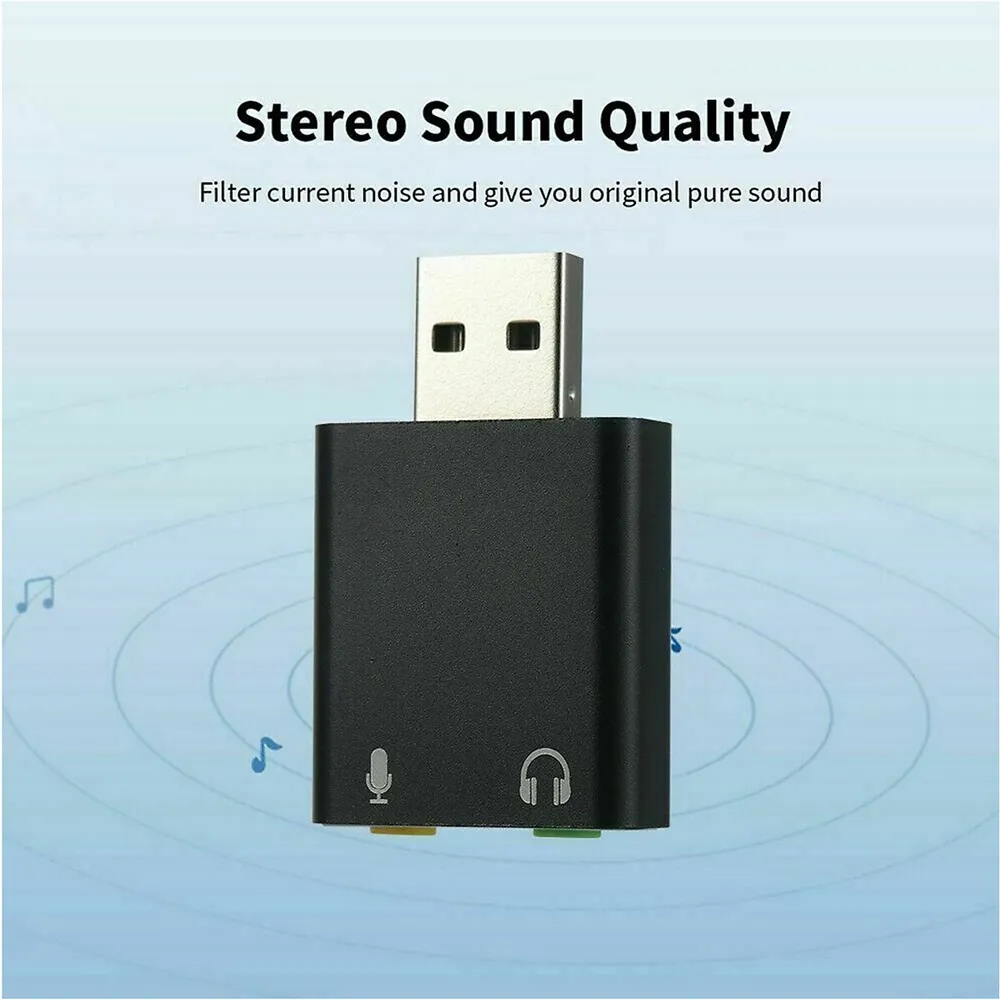 Usb External Stereo Sound Adapter, Usb Audio Adapter External Stereo Sound Card
