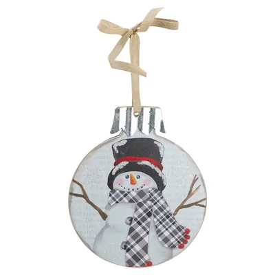9.5" Black And Red Smiling Snowman Christmas Wall Decor