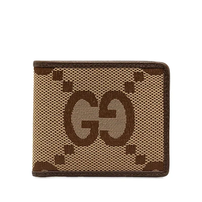 Pre-loved Jumbo Gg Canvas Bifold Small Wallet