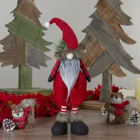 17" Red And Black Buffalo Plaid Gnome Christmas Figure