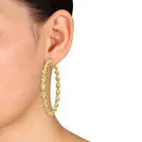 74mm Twisted Hoop Earrings In 14k Yellow Gold