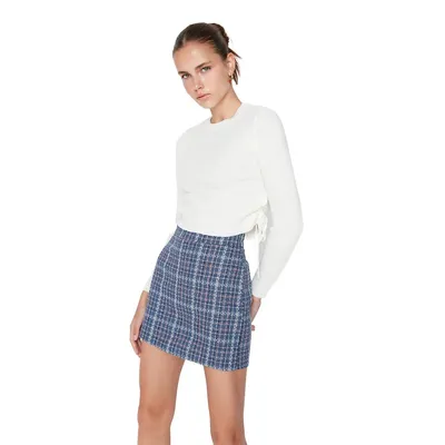 Women Mini Pen Straight Woven Skirt