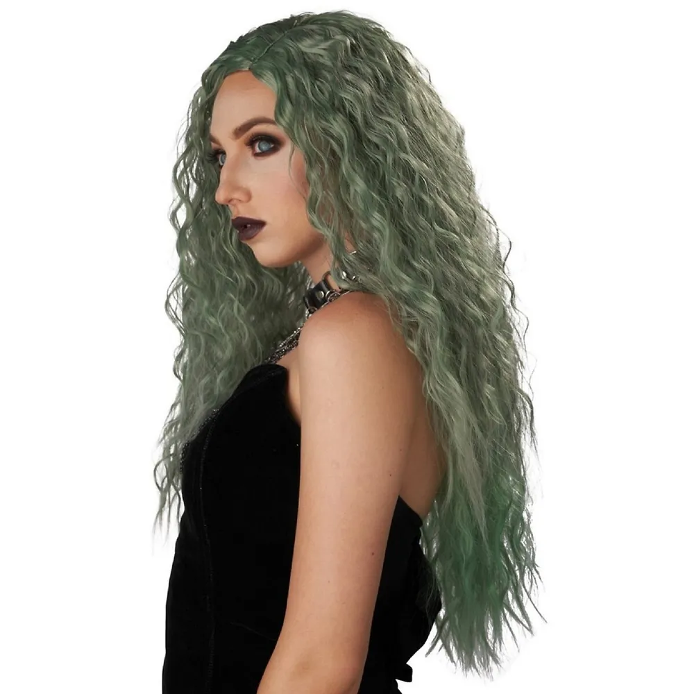 Enchanted Waves Gray Green Wig