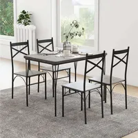 5-piece Dining Table Set Modern Rectangular Dining Table & 4 Dining Chairs Set