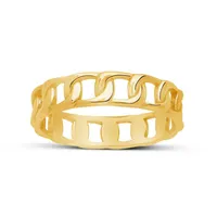 Sterling Silver Thin Curb Chain Band Ring