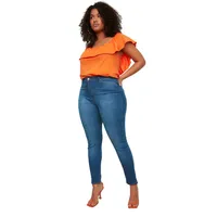 Woman Große Größen High Waist Skinny Fit Plus Size Jeans