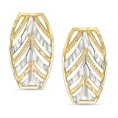 10kt Gold And Rhodium Earring